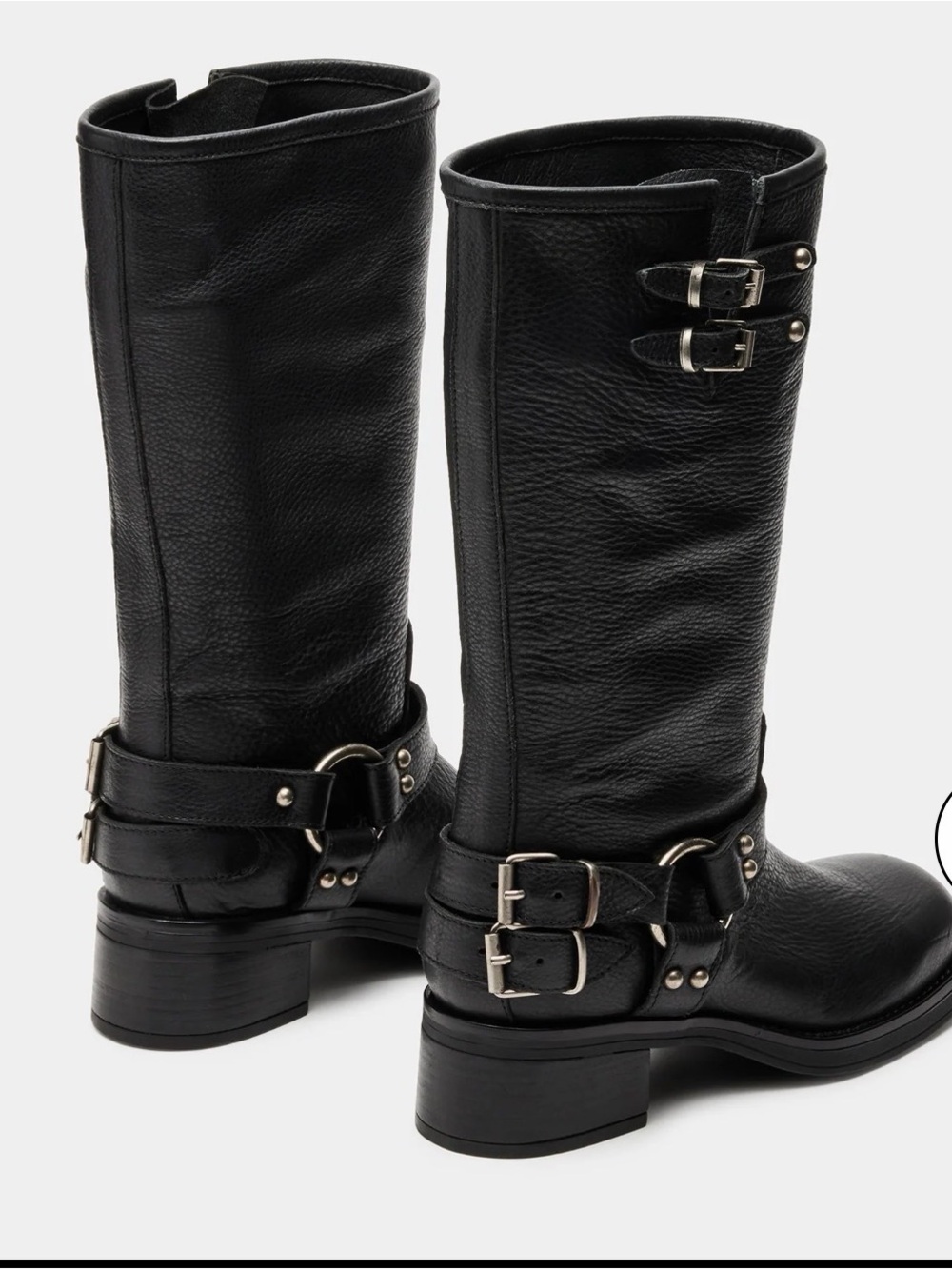 Steve Madden Astor Black Leather Boots - Picture 2 of 13